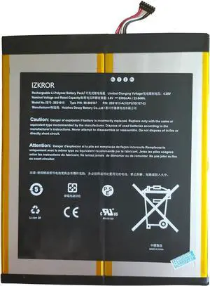 IZKROR 26S1015 23.94Wh 6300mAh Battery Replacement for Fire HD 10.1 7th Gen V2 SL056ZE 2017 Series Laptop 58-000187 58-000377 A0465 26S1015-A 2955C7 3.8V (The Wire Harness Length: 0.98 inch)
