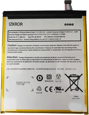 IZKROR 26S1014 17.57Wh 4750mAh Battery Replacement for Fire 8 7 Generation SX034QT SX0340T Series Laptop 26S1014-Y ST23 58-000181 58-000219 MC-31A0B8 1ICP4/100/118 3.7V