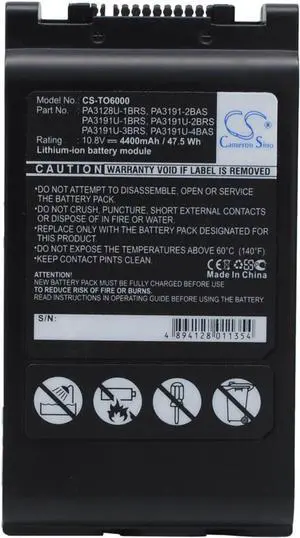 Replacement Battery for Toshiba Portege M700-S7043V Tablet PC Portege M780-S7234 Portege M750-S7242 PA3128U-1BRS PA3191U-4BAS PA3191U-5BRS PA3191U-4BRS PA3191U-3BRS PA3191U-1BRS (4400mAh)