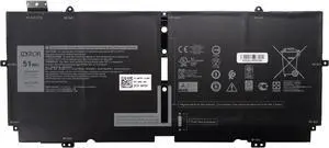 IZKROR X1W0D 51Wh 6375mAh 4-Cells Battery Replacement for Dell XPS 13 7390 2-in-1 / XPS 13 9310 2-in-1 P103G P103G001 P103G002 Series Laptop 52TWH XX3T7 0XX3T7 00FDRT X1WOD MM6M8 0MM6M8 7.6V