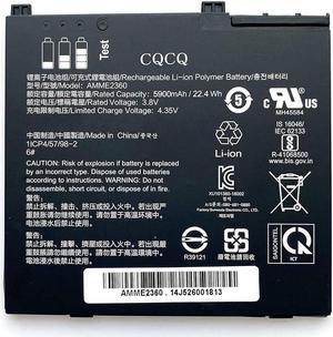 CQCQ AMME2360 Battery for ZEBAR ET Series Tablet Laptop AMME2360 13J324002978 EM7355 (3.8V 5900mAh/22.4Wh)