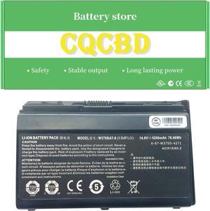 CQCQ W370BAT-8 Compatible Battery Replacement For Clevo W350ST W355ST W370ST W370SS NP7358 A522 6-87-W370S-427, 6-87-W370S-4271, 6-87-W37ES-427, 6-87-W37SS-427, W370BAT-3 Laptop(14.8V 5200mAh/76.96Wh)