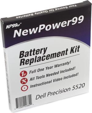 NewPower99 Battery Kit with Battery, Video Instructions and Tools for Dell Precision 5520
