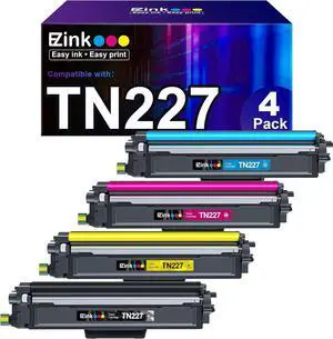 E-Z Ink (TM TN227 Compatible Toner Cartridge Replacement for Brother TN227 TN227BK TN223 TN-227BK/C/M/Y High Yield to use with MFC-L3770CDW MFC-L3710CW HL-L3290CDW HL-L3210CW HL-L3230CDW (4 Pack)