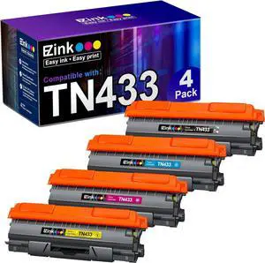 E-Z Ink (TM Compatible Toner Cartridge Replacement for Brother TN-433 TN433 TN433bk TN431 to use with HL-L8260CDW HL-L8360CDW MFC-L8610CDW MFC-L8900CDW (1 Black, 1 Cyan, 1 Magenta, 1 Yellow, 4 Pack)