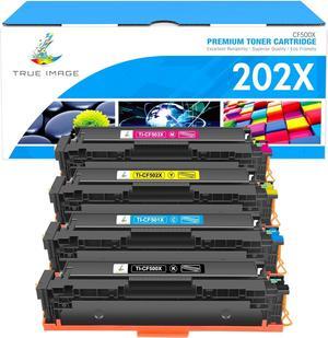 TRUE IMAGE Compatible Toner Cartridge Replacement  202X CF500X CF500A 202A Color Pro MFP M281fdw M281cdw M254dw M281fdn 281fdw M254 M281 Toner Printer (Black Cyan Yellow Magenta, 4-Pack)