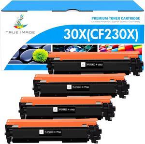 TRUE IMAGE CF230X 30X Black High Yield Toner Cartridge Compatible Replacement  30X CF230X 30A CF230A  Laserjet Pro MFP M227fdw M203dw M227fdn M203dn M227sdn M203d Printer Ink 4-Pack