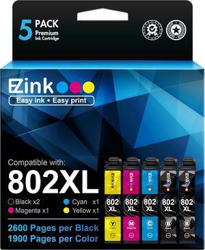 E-Z Ink (Remanufactured Ink Cartridge Replacement for Epson 802XL 802 T802XL T802 to use with Workforce Pro WF-4740 WF-4730 WF-4720 WF-4734 EC-4020 EC-4030 (2 Black, 1 Cyan, 1 Magenta, 1 Yellow)