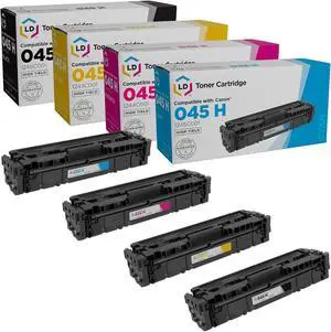 LD Compatible Toner Cartridge Replacements for Canon 045H High Yield (1 Black, 1 Cyan, 1 Magenta, 1 Yellow, 4-Pack)