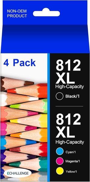 812XL New Upgraded Chips Ink Cartridges Replacement for Epson 812 XL T812XL 812 Ink Cartridge to Use with Workforce Pro WF-7820 WF-7840 WF-7310 EC-C7000 Printer (BCMY, 4 Pack)