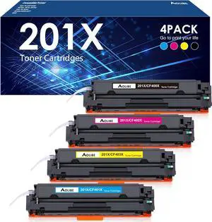 201X Toner Cartridge Compatible  201X 201A 4 Pack CF400A CF401A CF402A CF403A High Yield  Color Laserjet Pro MFP M277dw M252dw M277n M277c6 (Black, Cyan, Magenta, Yellow)