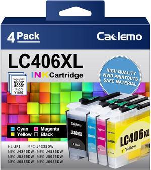 LC406XL Ink Cartridges for Brother Printer for Brother LC406XL LC406 LC 406XL for Brother LC406 Ink Cartridges Compatible with Brother MFC-J4335DW,MFC-J5855DW,MFC-J4535DW,MFC-J6555DW Printer (4 Pack)