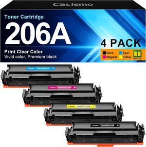 206A Toner Cartridge 4 Pack with CHIP Replacement  206A 206X Toner Cartridge Compatible with HP Color Laserjet Pro MFP M283fdw M283cdw M255dw Printer (Black Cyan Yellow Magenta, 4 Pack)