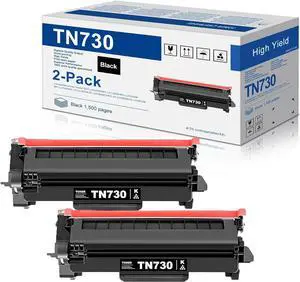 Ennovor TN730 TN-730 Black Toner Cartridges 2 Pack Compatible TN730 Toner Cartridge Replacement for DCP-L2550DW MFC-L2710DW L2750DW L2750DWXL Printer
