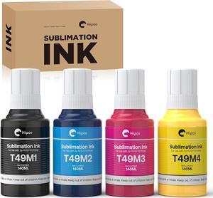 Hiipoo 560ML T49M Sublimation Ink for Epson Surecolor F170 F570 Sublimation Printer(T49M1 T49M2 T49M3 T49M4 Autofill/ICC-Free/Anti-UV)