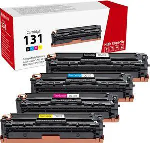 Ennovor High-Yield 131 Toner Cartridges 4 Pack (Black, Cyan,Magenta, Yellow) Vsenk Compatible 131BK 131C 131M 131Y Toner Replacement for 131 Color imageCLASS ME8280CW ME624CW ME628Cw Printer