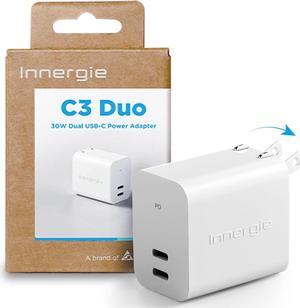 Innergie C3 Duo 30W USB C Charger, 2-Port PD 3.0 Foldable Wall Charger Power Adapter Charging Block for iPhone 16 Pro Max iPad Air Mini MacBook Phone Laptop by Delta Electronics