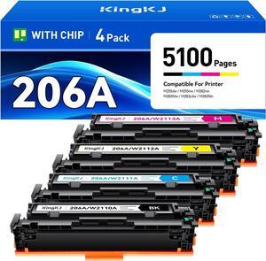 206A Toner Cartridges 4 Pack with Chip Compatible   206A 206X Color Laserjet Pro MFP M283fdw M283cdw M283fdn M282nw M255dw M255nw Printer M283 M282 M255 W2110A W2110X Black W2111A W2112A W2113A