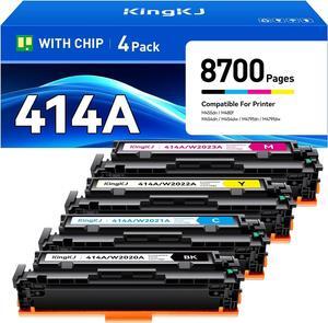 414A Toner Cartridges 4 Pack with Chip Compatible   414A 414X Laserjet Color Pro MFP M479fdw M479fdn M454dn M454dw M480f M479dw Enterprise M455dn Printer M479 M454 ink W2020A W2021A W2022A W2023A
