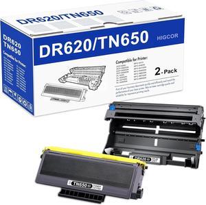 TN650 Toner Cartridge and DR620 Drum Unit Replacement for Brother TN650 TN-650 TN580 TN-620 DR620 DR-620 use with HL-5370DW HL-5250DN HL-5340D HL-5240 MFC-8480DN MFC-8860DN MFC-8890DW Printer 2 Black