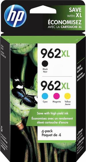 962XL Ink Cartridges Combo Pack Original High Yield Black and 962XL Cyan, Magenta, Yellow Pack of 4 Works With Officejet Pro 9015/9015e 9025/9025e 9020/9020e 9018/9018e 9010/9010e 9012/9012e Priner