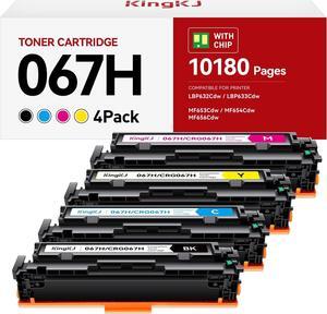 067H 067 Toner Cartridge Set 4 Pack with Chip High Yield MF656Cdw MF654Cdw Compatible   Imageclass MF653Cdw LBP633Cdw LBP632Cdw CRG-067 067H MF650 LBP630 Series Laser Printers Ink Black Color