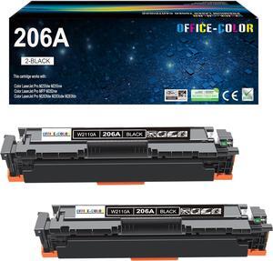 2 Pack Replacement   206A Black Toner Cartridge W2110A   Color Laserjet Pro MFP M283cdw M283fdw M282nw M255dw,M255nw Toner Printer Ink