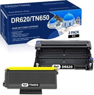 TN650 DR620 Compatible Toner Cartridge & Drum Unit Replacement for Brother TN650 TN580 TN-620 DR620 HL-5370DW HL-5250DN HL-5340D HL-5240 MFC-8480DN MFC-8860DN MFC-8890DW Printer (1 Drum, 1 Toner)