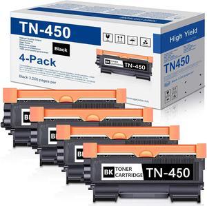 TN450 High Yield Toner Cartridge Replacement for Brother TN-420 TN-450 Black Toner HL-2270DW HL-2280DW MFC-7360N MFC-7860DW DCP-7065DN Intellifax 2840 2940 Printer (4-Black)