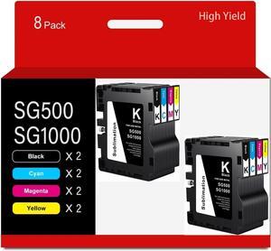 Compatible for Sawgrass SG500 SG1000 Printer Sublimation Ink Cartridge 8-Pack (2 Black, 2 Cyan, 2 Magenta, 2 Yellow)