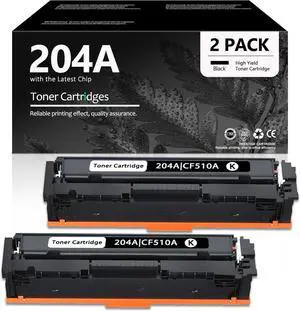 204A Black Toner Cartridge (with Chip) Replacement   204A CF510A Work with Color Pro MFP M180n M181fw M181fdw M180nw, Color Pro M154a M154nw Printers (2 Pack)