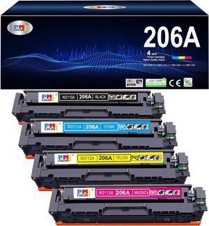 4 Pack Replacement   206A 206X Toner Cartridges for Color Laser Jet Pro MFP M283fdw,M282nw, M283cdw, M283fdn Pro M255dw, M255nw Printer Ink (Black,Cyan, Magenta, Yellow)