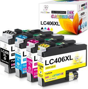 LC406XL Ink Cartridges Replacement for Brother LC406XL LC406 Ink Cartridges,Work for MFC-J4335DW MFC-J4535DW MFC-J5855DW MFC-J6555DW MFC-J6955DW Printer,4 Pack(BK/C/M/Y)