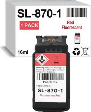 High Capacity SL-870-1 Red Ink Cartridge for SL870-1 Fluorescent Red Ink Cartridge Compatible for The PB New SendPro Mailstation Postage Machines (CSD1)