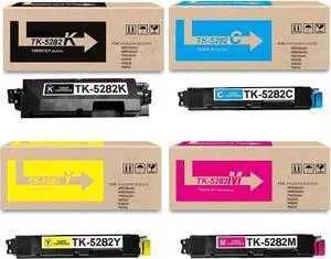 TK5282 TK-5282 Toner Cartridge Compatible with Kyocera Ecosys M6635cidn M6235cidn M6635cidn P6235cidn M6235 P6235 P6235cdn TK-5282K TK-5282C TK-5282M TK-5282Y 1102V02US1 1102V12US1 1102TW2US1