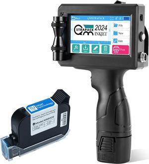 C10 Handheld Inkjet Printer Gun with Original Fast-Drying Ink Cartridge for Text QRCode Barcode Batch Number Label Image Expiry Date Portable Printer for Any Surface (Non-encrypted)