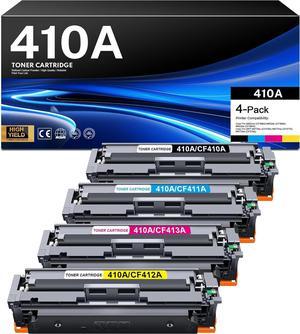 410A Toner Cartridge Replacement   410A CF410A CF411A CF412A CF413A to use with Color Pro MFP M477fdw M477fdn M477fnw Pro M452dn M452nw M452dw Printer Toner (4 Pack)