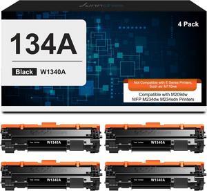 134A W1340A Black Toner Cartridge 4-Pack Replacement for 134A 134X W1340A W1340X Toner for M209dw M234sdn M234dw M234sdw M211d M211dw M233dw M233sdn M233sdw M236d M236dw M236sdn M236sdw Printers