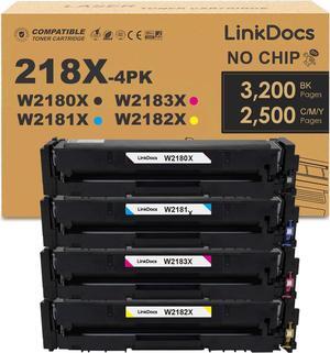 218X Toner Cartridges 4 Pack Replacements   218A 218X W2180X W2181X W2182X W2183X, Toner Cartridges   Color Laserjet Pro 3201DW MFP 3301FDW 3301SDW 3301CDW