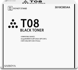 T08 Black Toner Cartridge 3010C005AA Toner    Compatible   T08 Toner for imageRUNNER X LBP1238,X LBP1238 II,X MF1238,X MF1238 II Printer (1 Pack