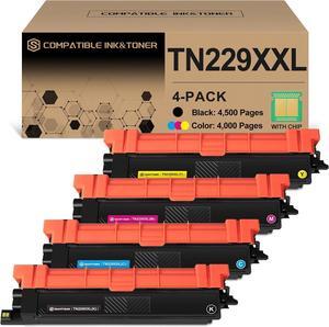 TN229XXL 4,500 Pages Super High Yield Toner Cartridge Replacement for Brother TN229XXL TN229XL Toner Cartridge for L-L3295CDW HL-L8245CDW MFC-L3780CDW MFC-L8395CDW 4-Pack Combo