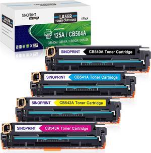 Replacement   125A Toner Cartridges 4-Pack   Color CP1215,CM1312nfi,CM1312 MFP,CP1518ni ,CP1515n Printer (Black,Cyan,Magenta,Yellow)