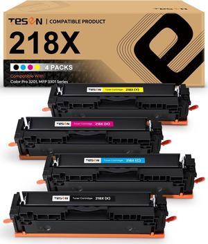 TESEN 218X (NO CHIP) High-Yield Toner Cartridge Compatible Replacement   218X 218A W2180X W2181X W2182X W2183X Works with HP Color Pro 3201 3201dw MFP 3301 3301fdw 3301cdw Printer Version 4 Pack
