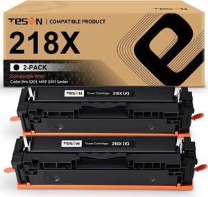 TESEN 218X (NO CHIP) Black Toner Cartridge Compatible Replacement   218X W2180X W2180A 218A High Yield Work with HP Color Pro 3201 MFP 3301 Series MFP 3301fdw 3301sdw 3201dw Printer 2 Pack