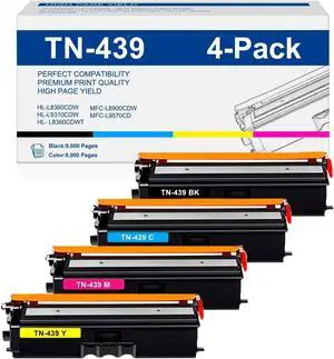 TN439 Toner Cartridge Compatible Replacement for Brother TN439 TN-439 TN439BK TN439C TN439Y TN439M High Yield for MFC-L8900CDW HL-L8360CDW L8360CDWT L9310CDW L9570CDW
