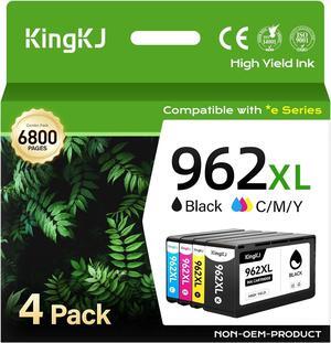 962XL Ink Cartridges Black Color Combo Pack Compatible   962 Officejet Pro 9015e 9015 9010 9018e 9025e 9018 9020 9025 9012 9012e 9010e 9014e 9016 9019 9019e 9020e 9022e 9028e Printer Cyan Magenta
