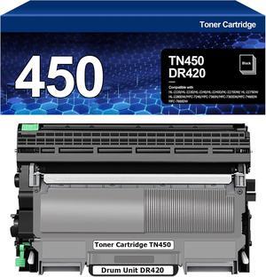 TN450+DR420 Compatible Toner Cartridge and Drum Unit Replacement for Brother DR-420 DR420 TN-450 TN450 for DCP-7060D 7065DN HL-2240D 2270DW 2280DW MFC-7360N 7460DN 7860DW