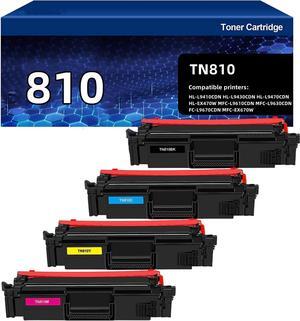 TN810 TN-810 Toner Cartridge 4-Pack Compatible Replacement for Brother TN810 TN 810 TN810XL TN-810XL for MFC-L9610CDN HL-L9410CDN HL-L9430CDN HL-L9470CDN MFC-L9630CDN MFC-L9670CDN Printer (B/C/Y/M)