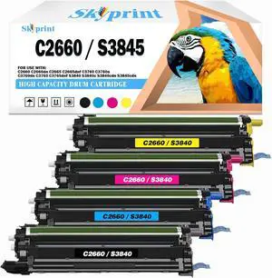 C2660 S3840 Drum Cartridge Compatible with Dell TWR5P 593-BBEJ Replacement for Dell C2660 C2660dn C2665 C2665dnf C3760 C3760n C3760dn C3765 C3765dnf S3840 S3840c S3840cdn S3845cdn