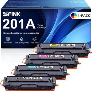 201A Toner Cartridges Compatible   201A Black, Cyan, Magenta, Yellow (with Chip) Works with Color Laserj Pro MFP M277dw M252dw M277n M277c6 Printer | CF400AQ1
